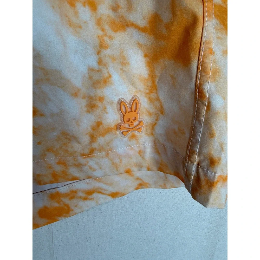 Psycho Bunny Hempstead Swim Trunks‎ size XS Orange/White